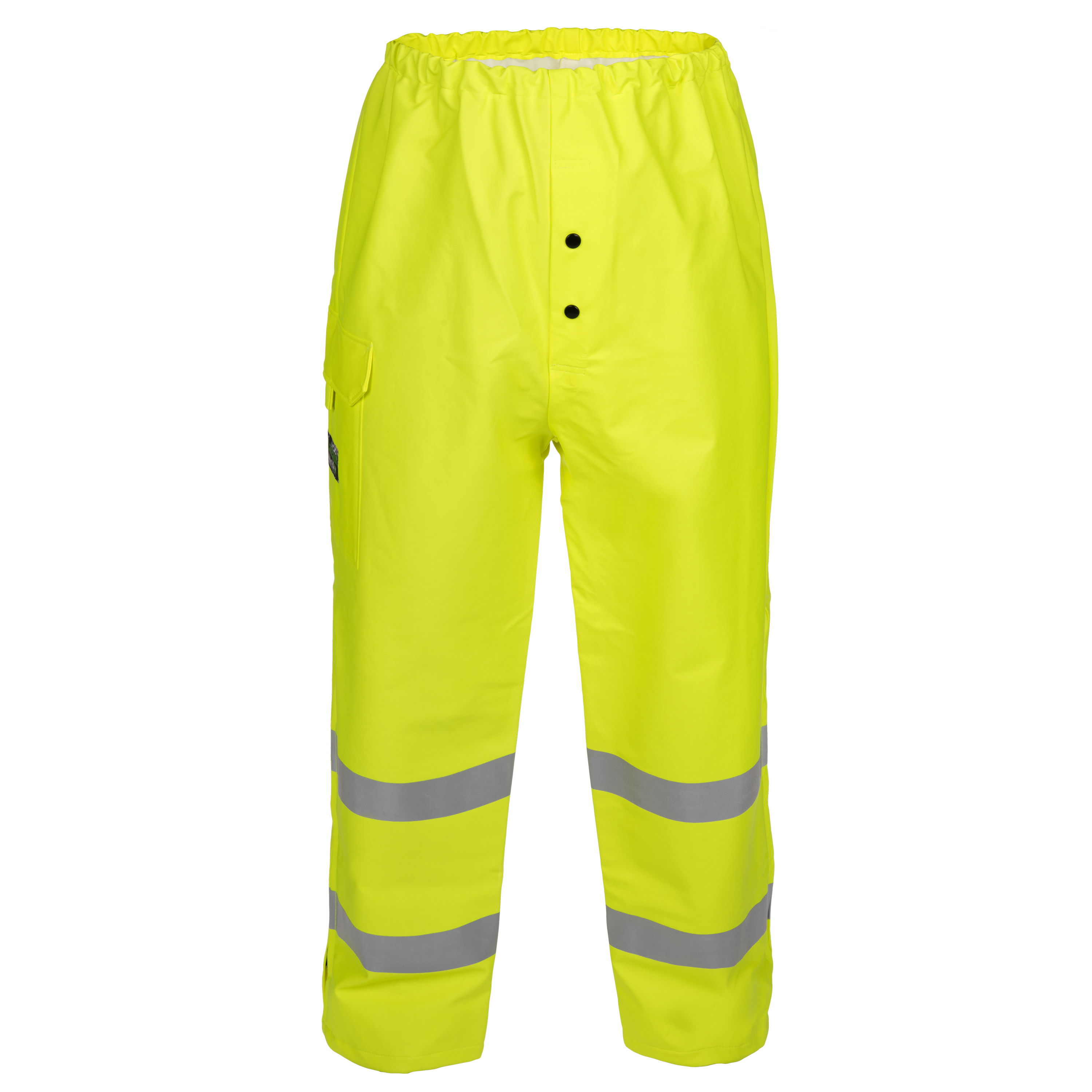 3X-Large Lakeland ARC TECH Flame Resistant Polyurethane Arc Rated Rain Bib Pant with Leg Zipper Lime/Yellow Case of 10 